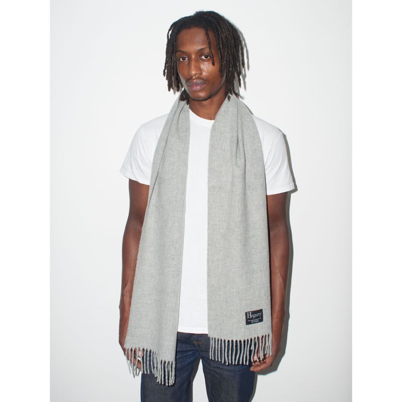 Light Grey Lambswool Scarf Mens image