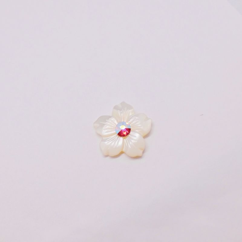 Sparkle Light Rose Flower Mother Of Pearl Earrings image