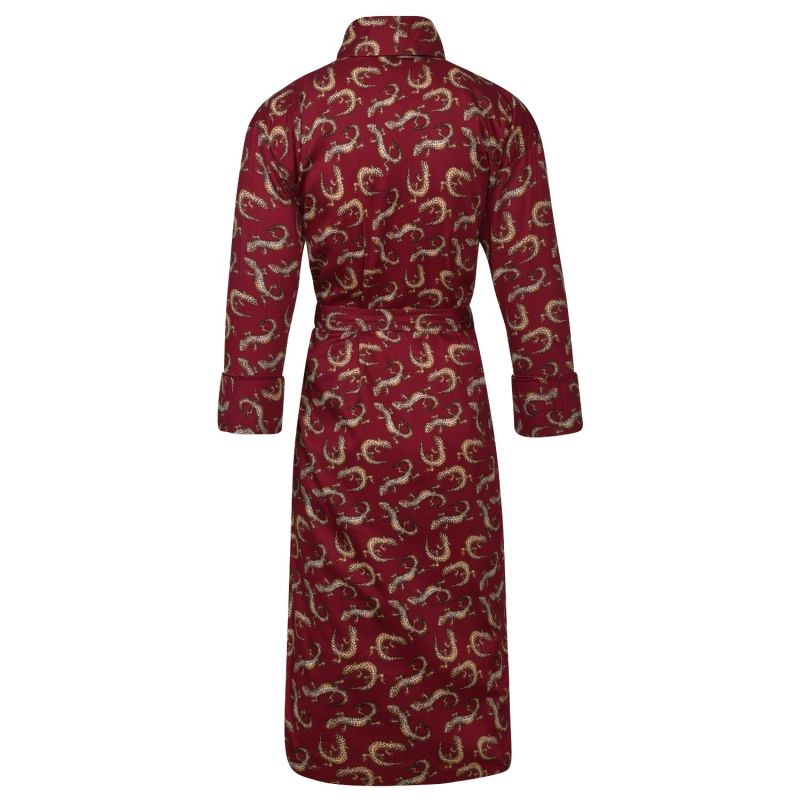 Lightweight Men's Dressing Gown Red Gekko Claret image