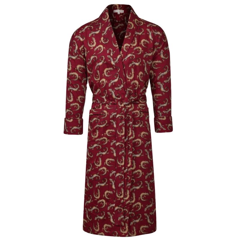 Lightweight Men's Dressing Gown Red Gekko Claret image