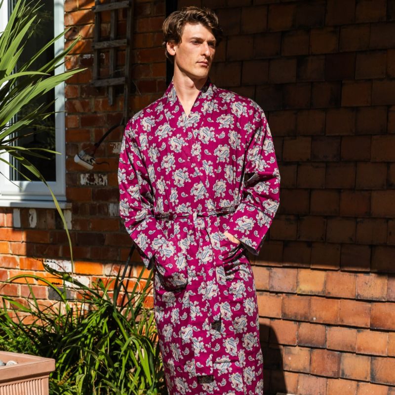 Lightweight Men's Dressing Gown - Red image