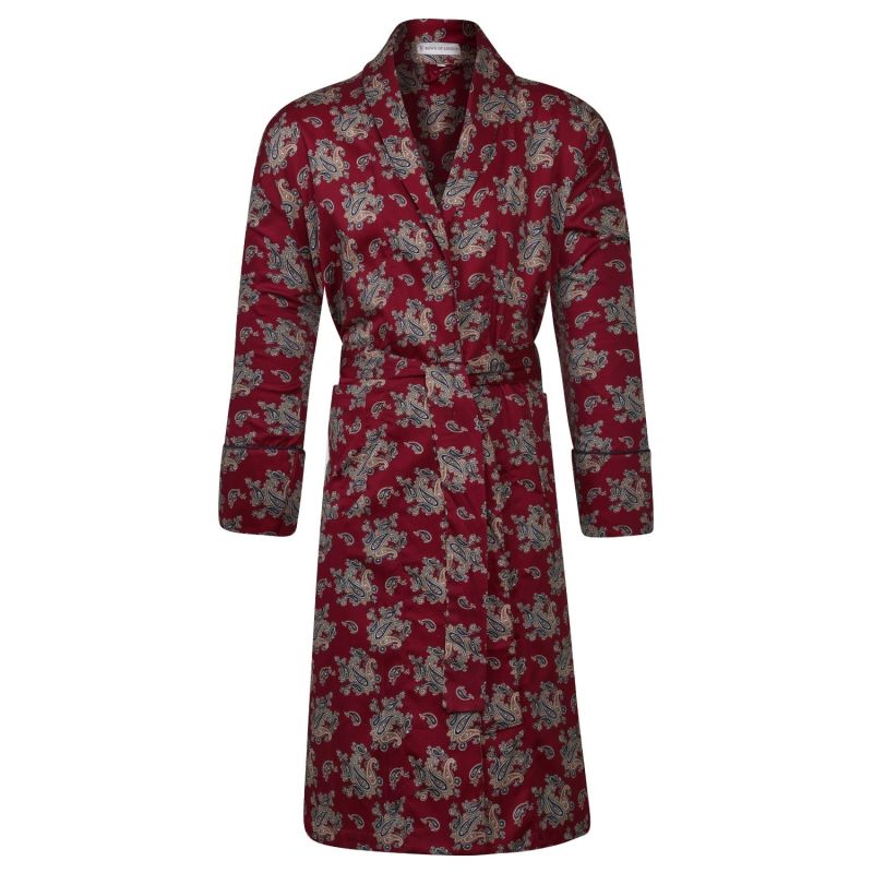 Women's Lightweight Dressing Gown - Gatsby Paisley Wine image