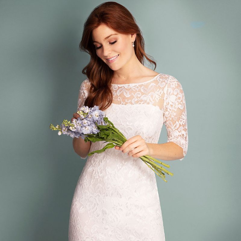 Lila Lace Wedding Dress In Ivory image