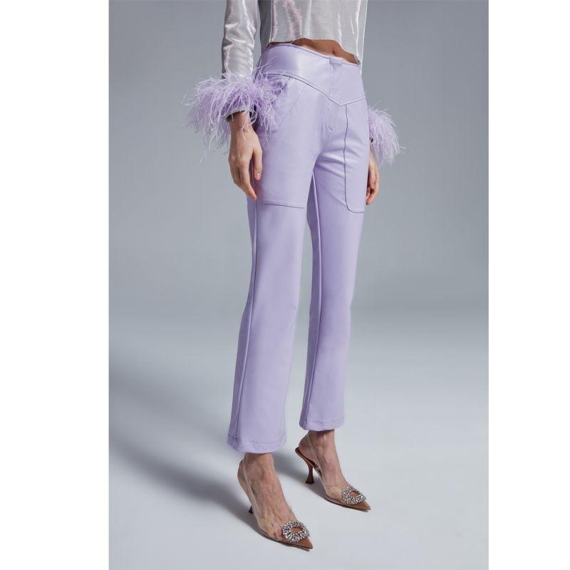 Lilac Dahlia Vegan Leather Pants image