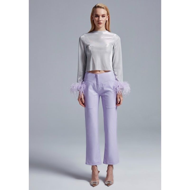 Lilac Dahlia Vegan Leather Pants image