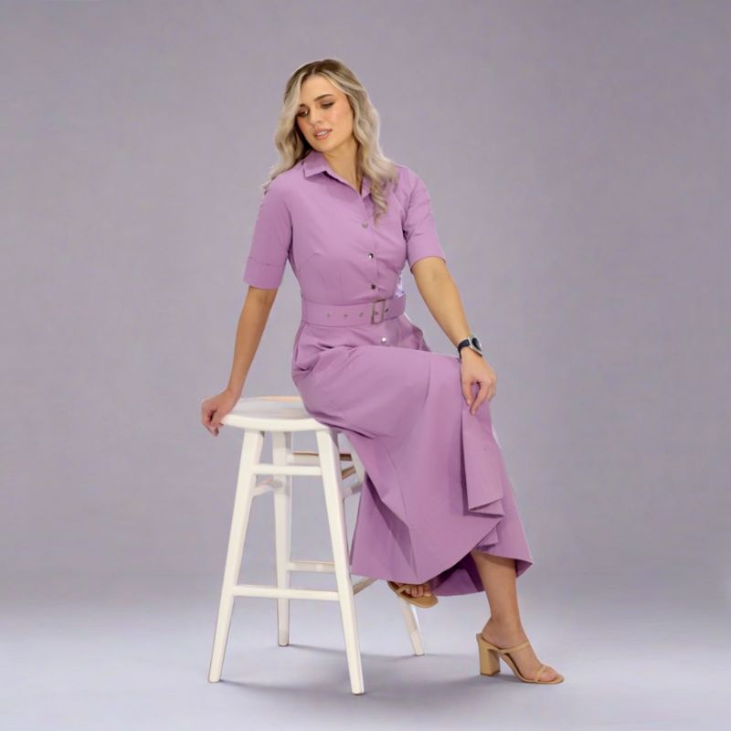 Lilac Kate Dress A-Line In Cotton Spandex image