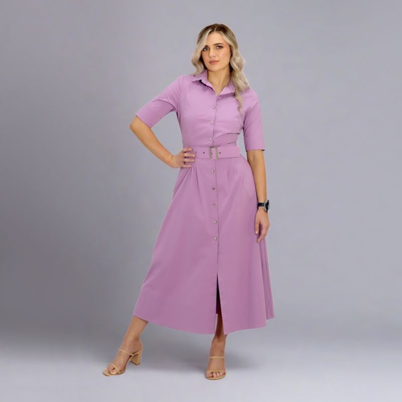 Lilac Kate Dress A-Line In Cotton Spandex image