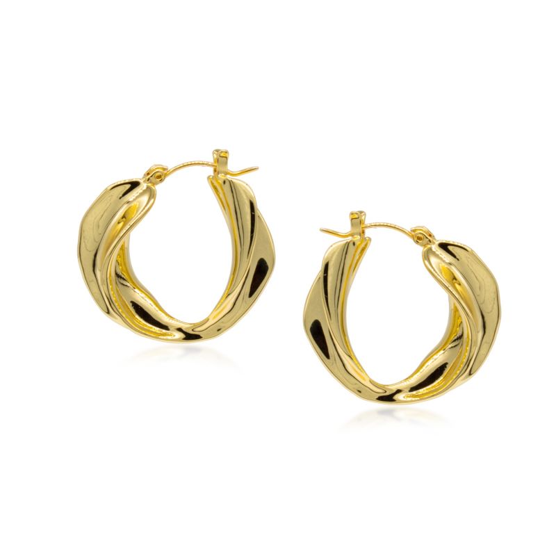 Lilly 18ct Gold Plated Molten Hoops image