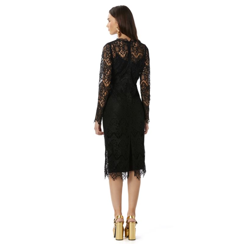 Lima Midi Black Lace Dress image