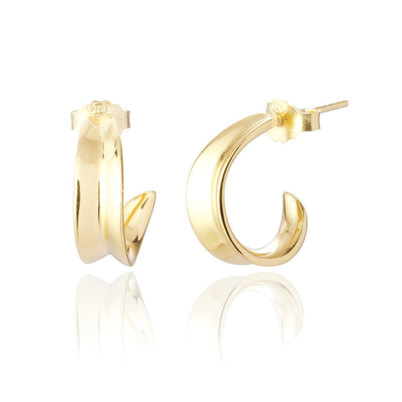 Gold Curve Hoop Earrings image