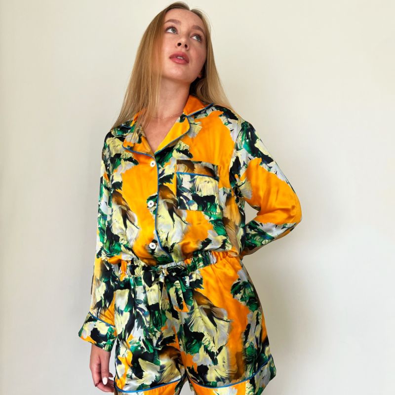 Lisa Silk Pyjama Romper - Multicolour image