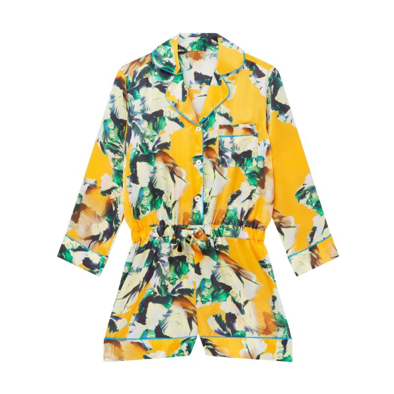 Lisa Silk Pyjama Romper - Multicolour image