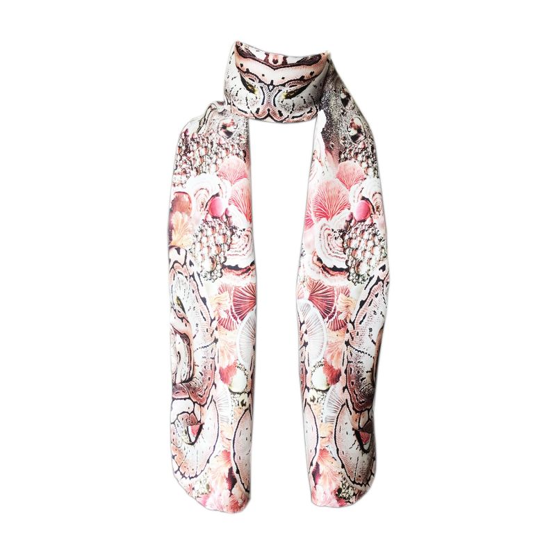 Snakes & Coral Skinny Silk Scarf image