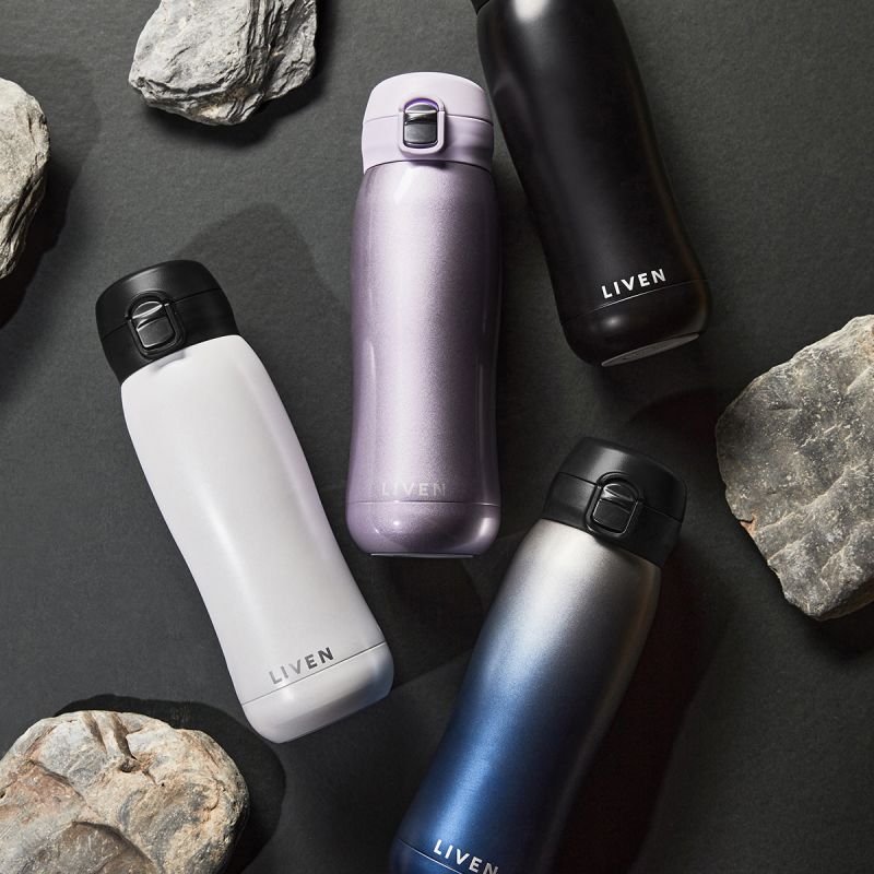 Liven Glow™ Ceramic-Coated Insulated Stainless Steel Water Bottle - Gradient Blue image