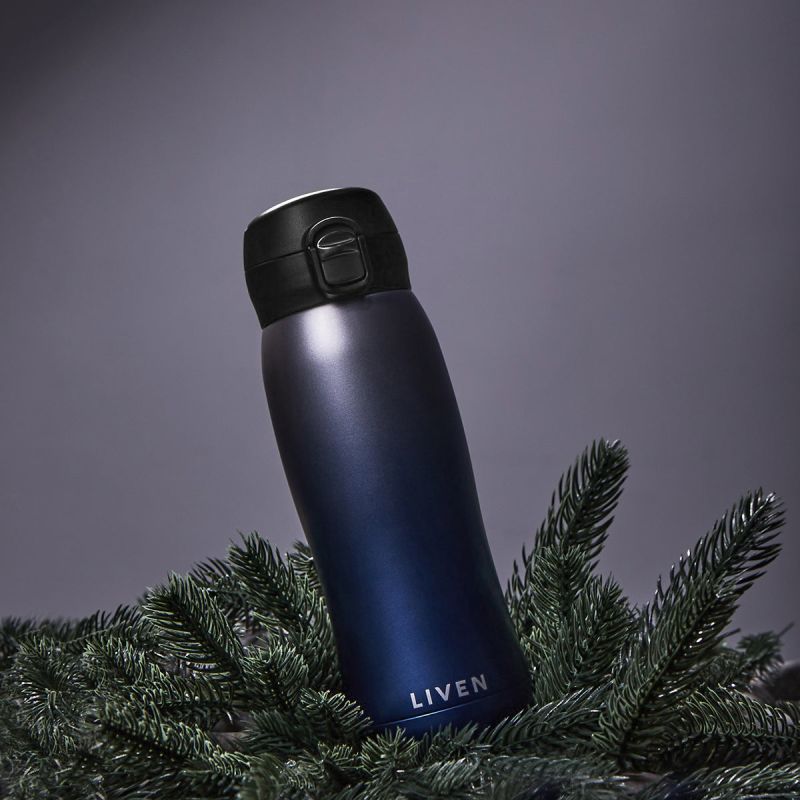 Liven Glow™ Ceramic-Coated Insulated Stainless Steel Water Bottle - Gradient Blue image