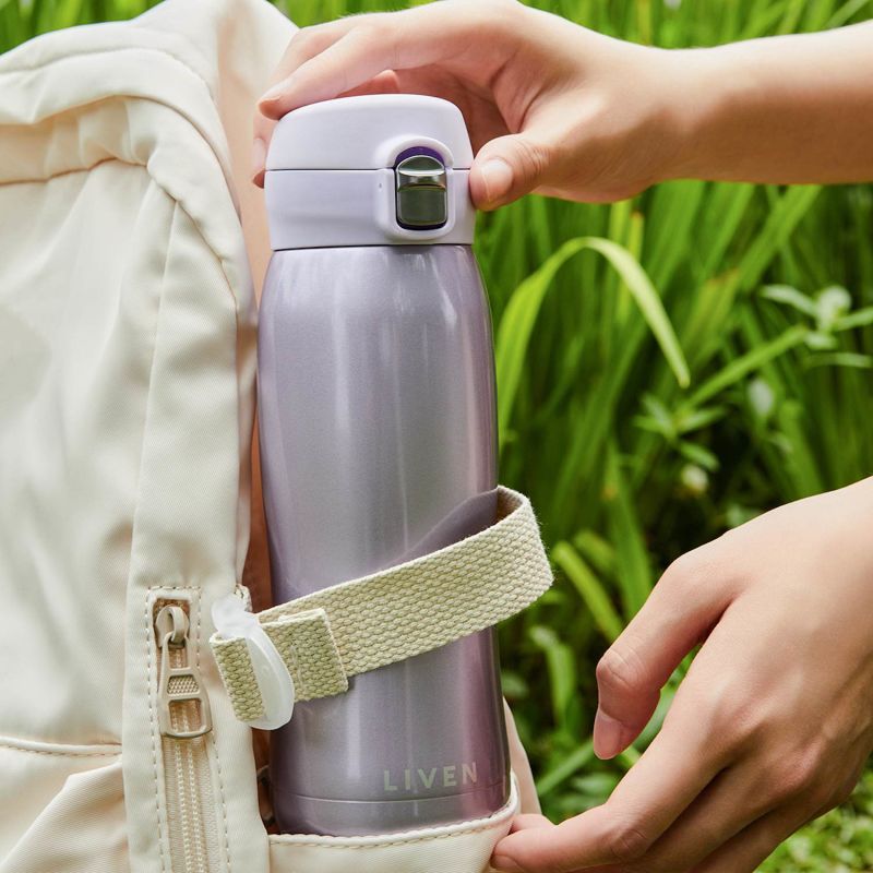 Liven Glow™ Ceramic-Coated Insulated Stainless Steel Water Bottle - Purple image