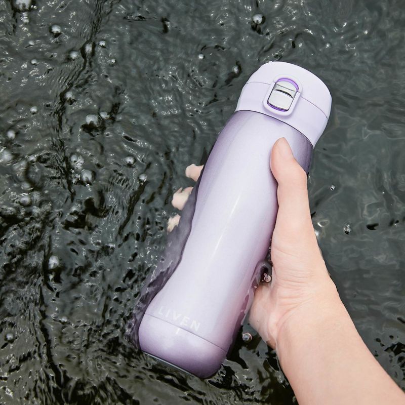 Liven Glow™ Ceramic-Coated Insulated Stainless Steel Water Bottle - Purple image