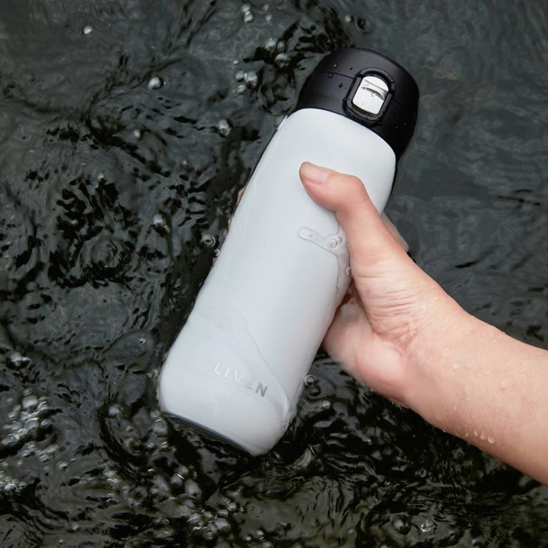 Liven Glow™ Ceramic-Coated Insulated Stainless Steel Water Bottle - White image