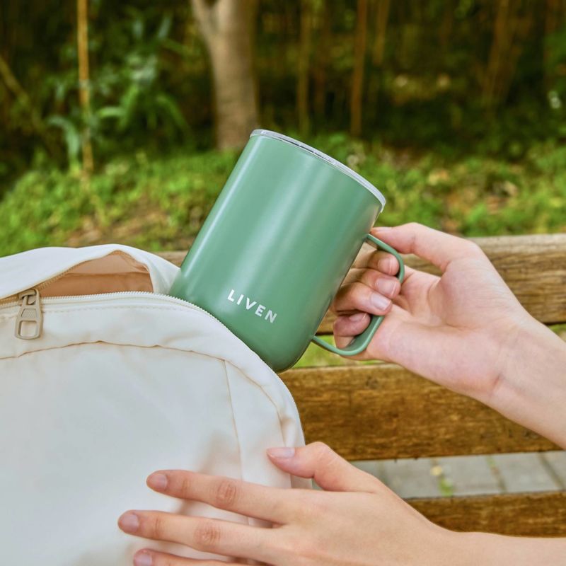 Liven Glow™ Ceramic-Coated Stainless Steel Camp Mug - Olive Green image