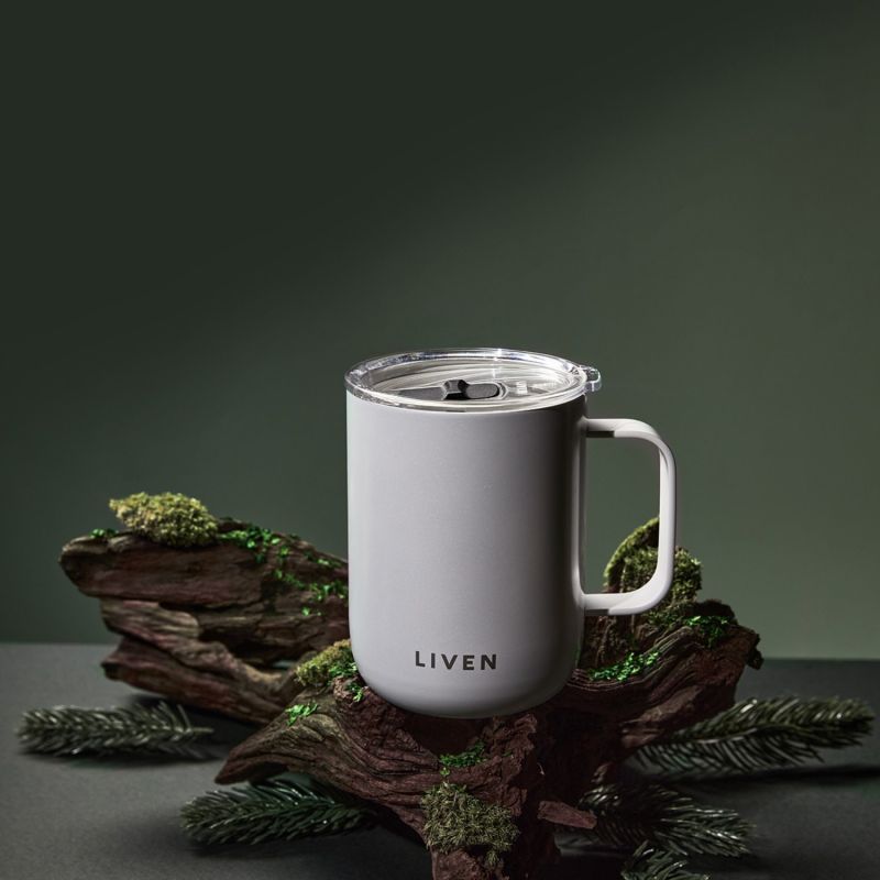 Liven Glow™ Ceramic-Coated Stainless Steel Camp Mug - White image