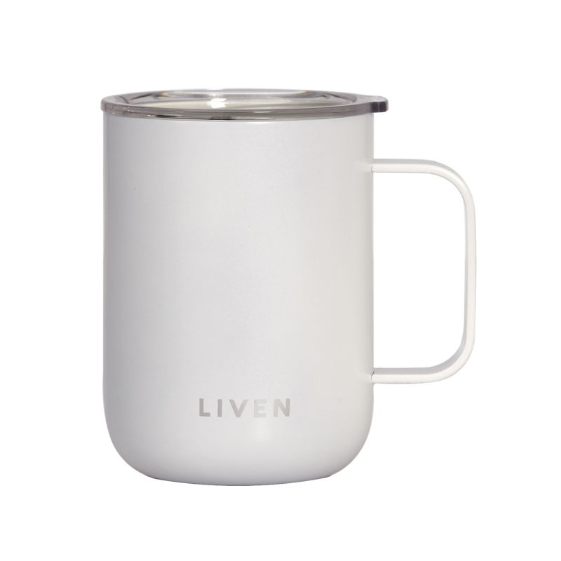 Liven Glow™ Ceramic-Coated Stainless Steel Camp Mug - White image