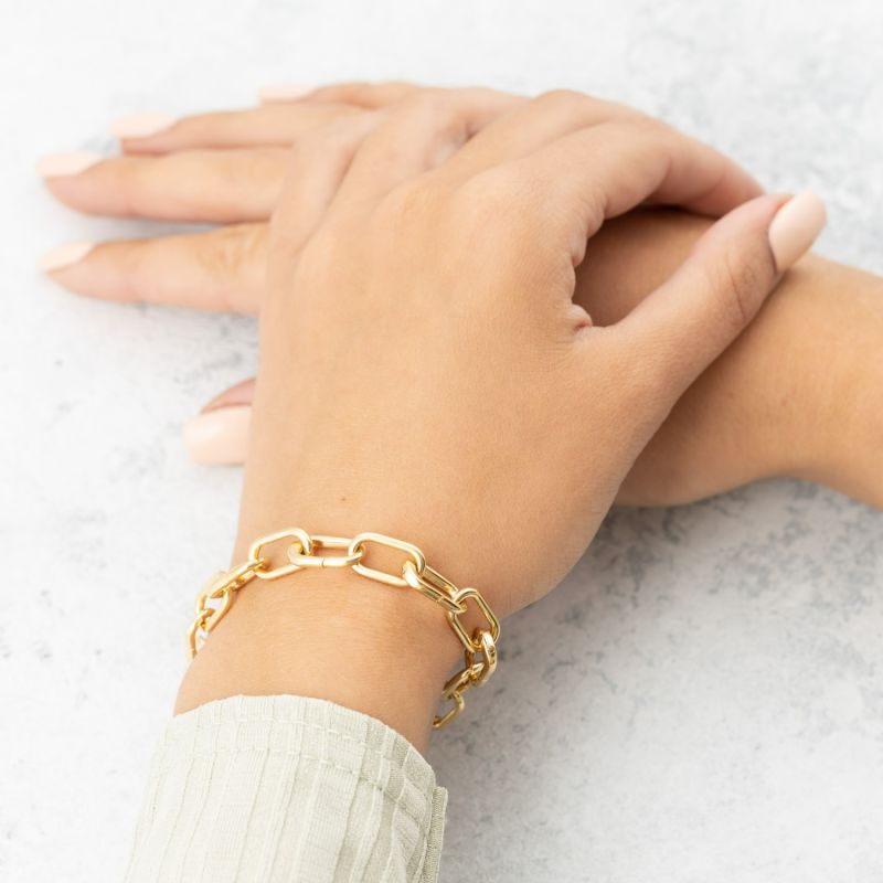 Gold plated chunky bracelet deals