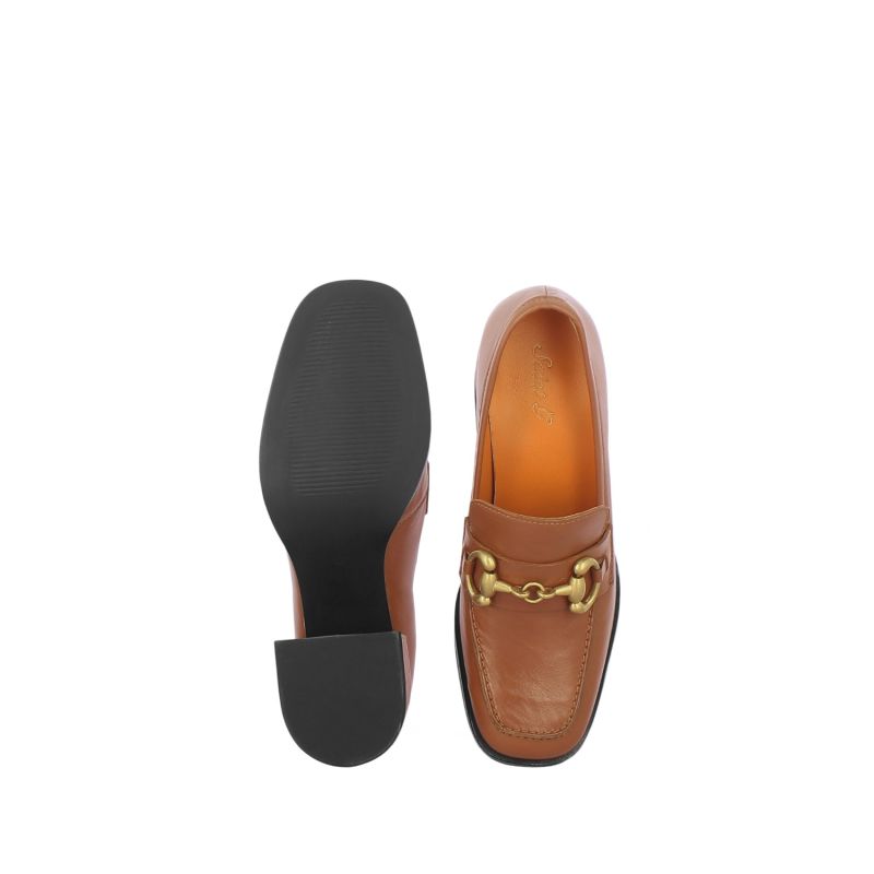 Valentina Leather Handcrafted Loafer - Cuoio image