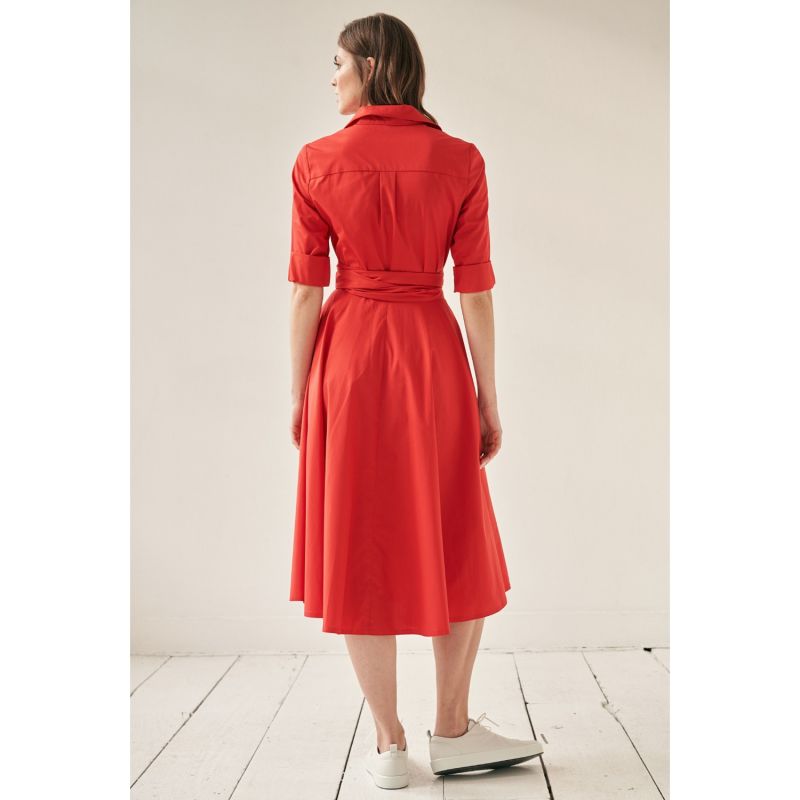 Shirtdress With Tie Belt Red image