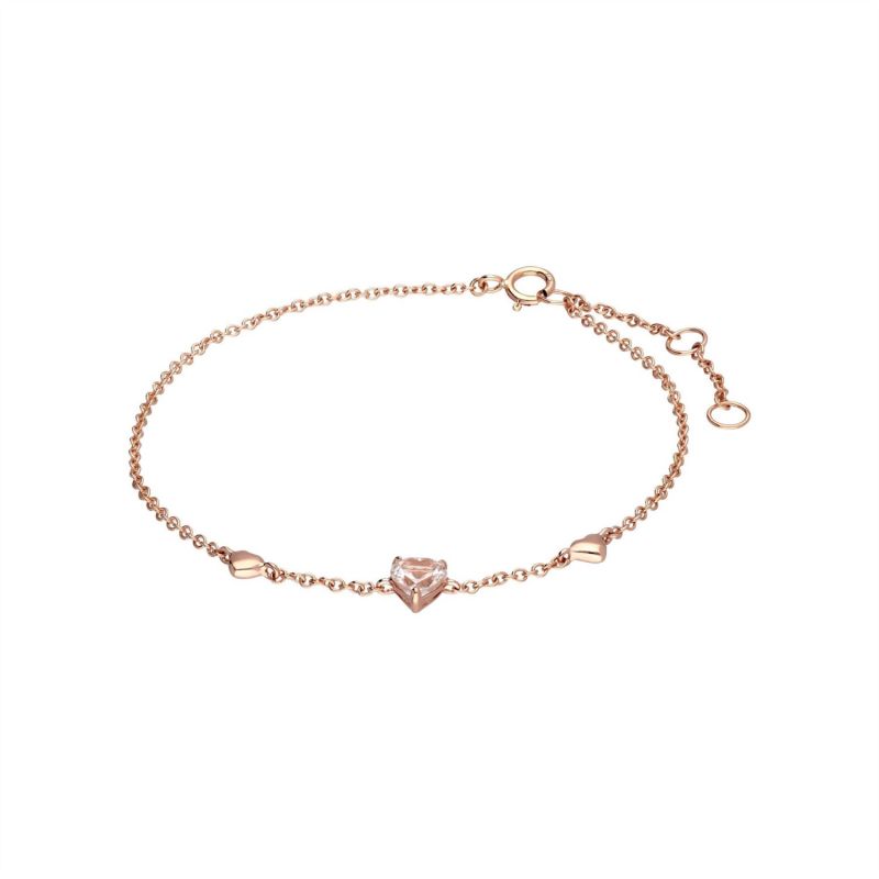 Morganite Heart Bracelet In Rose Gold image