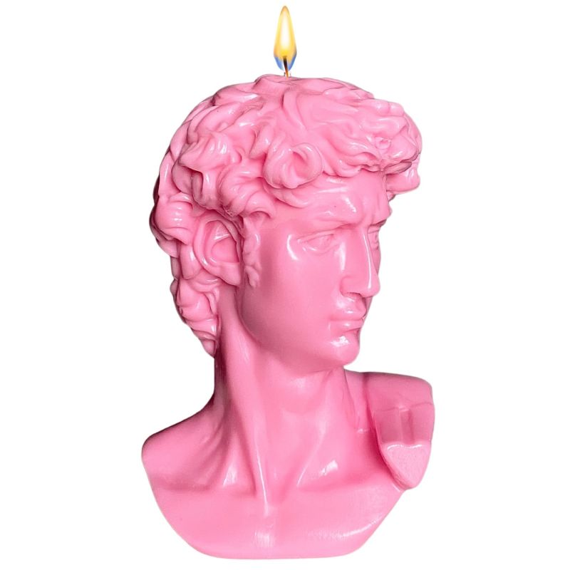 David Bust Candle -Rose Pink image