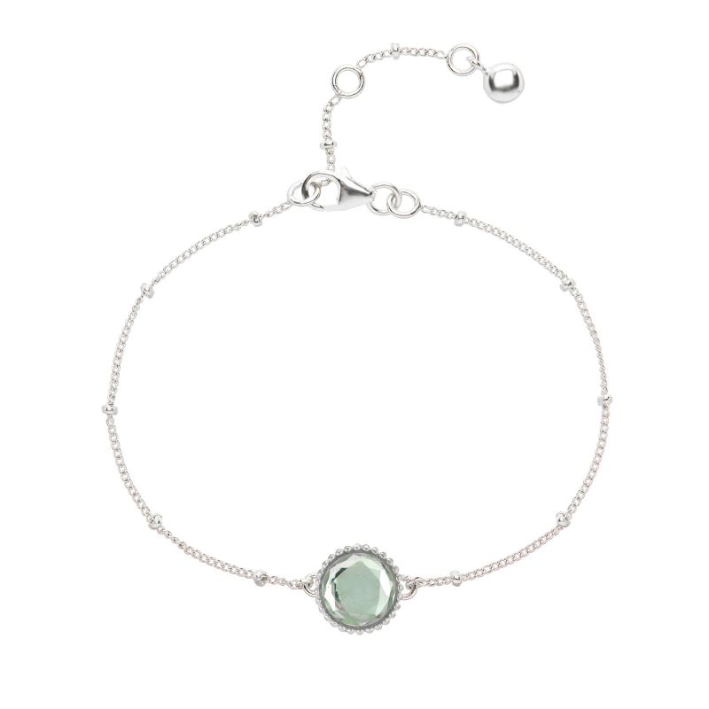 Barcelona Silver August Birthstone Bracelet Green Amethyst image