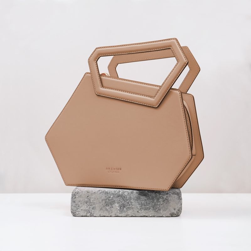 Earth Hexagon Satchel - Nude image