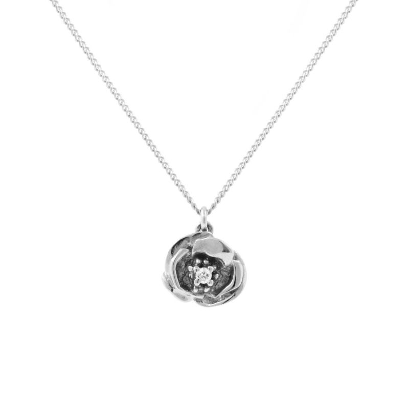 Poppy Diamond Necklace - Silver image