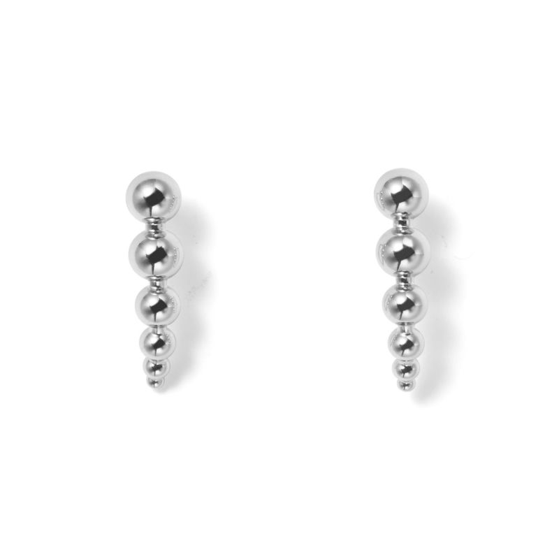 Gradual Silver Ball Earrings image