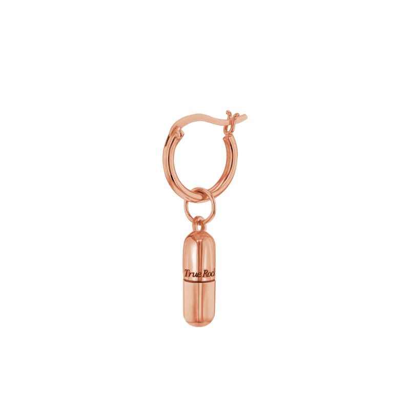 18Kt Rose Gold-Plated Mini Razor Blade Charm On Rose Gold Hoop image