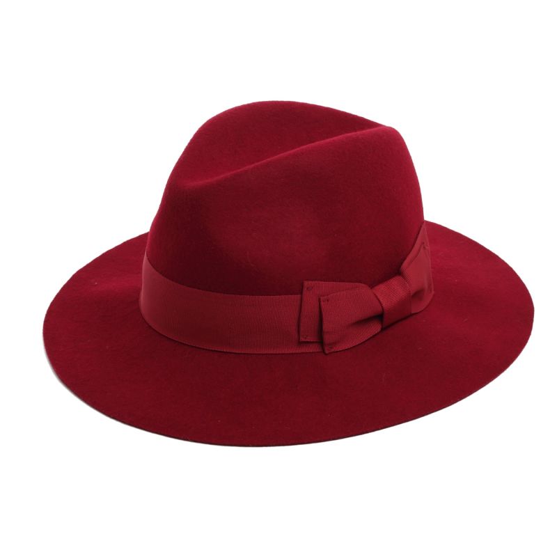 Red Felt Fedora Hat image