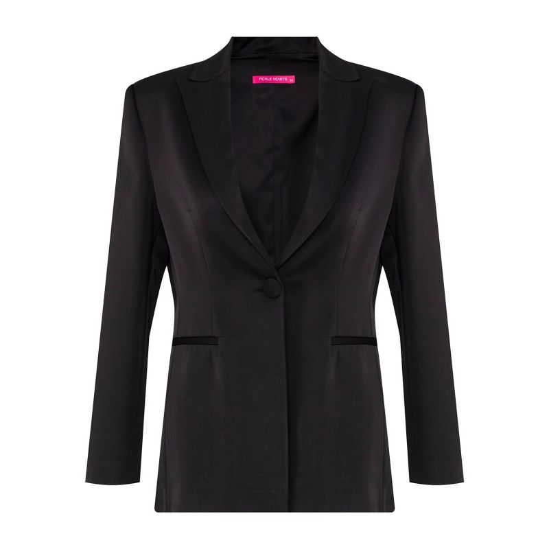 Logan Black Satin Blazer image