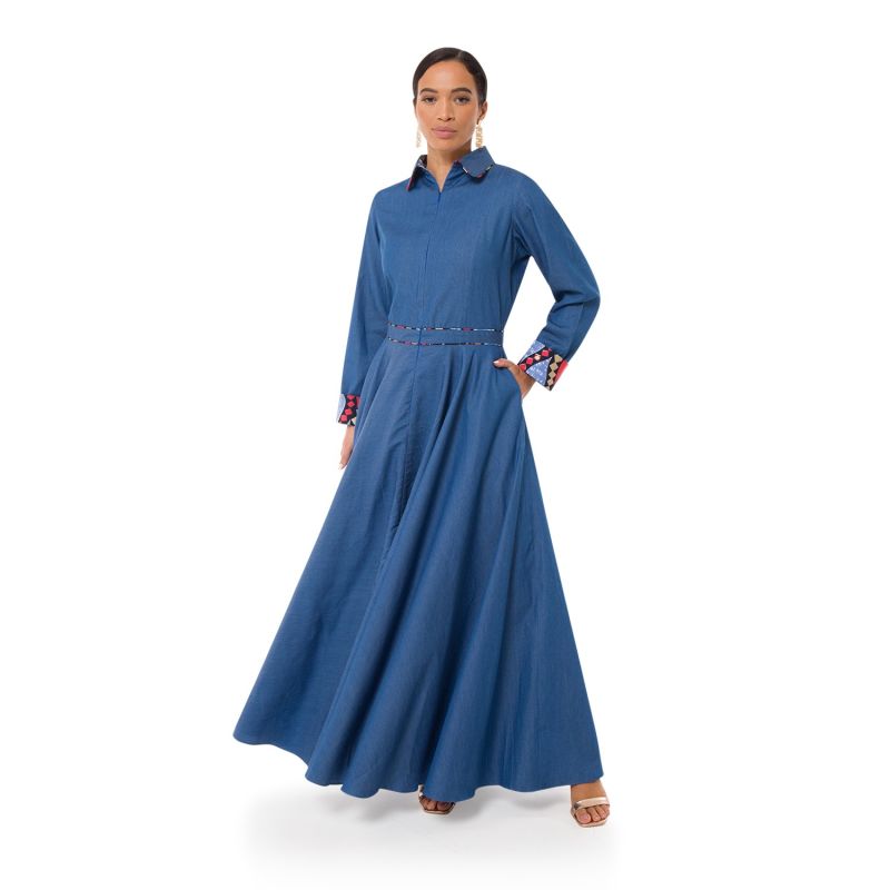 Salma Maxi Shirt Dress - Denim image