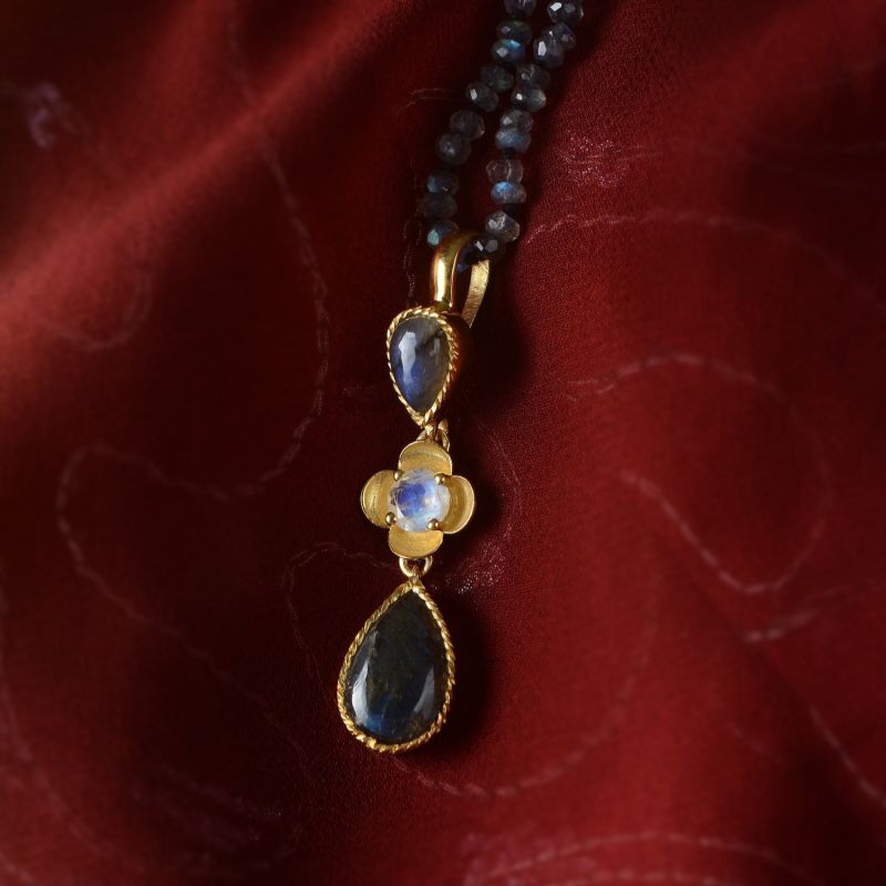 Lola Labradorite Moonstone Teardrop Pendant image