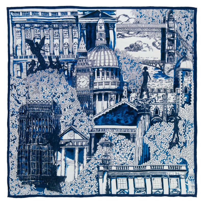 Blue London Silk Scarf image
