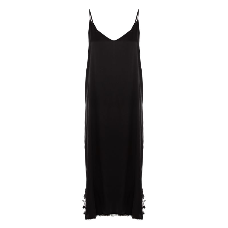 Pure Silk Slip Dress In Black With Adjustable Straps | IZABELA MANDOIU ...