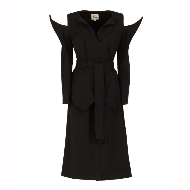 Set - Long Button-Up Dress With Corset Belt Black | Julia Allert | Wolf ...