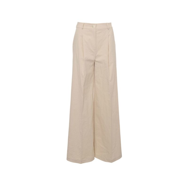 Long Cotton Trousers – Vanilla image