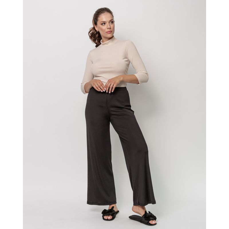 Long Leg Flare Pants - Ribbed Silky image