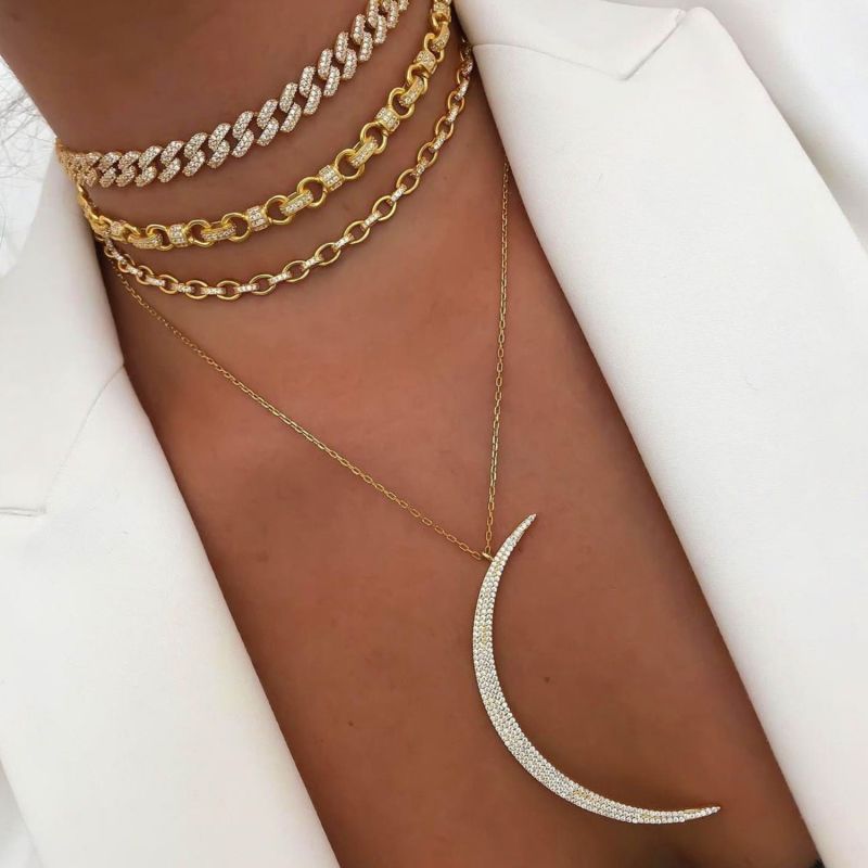 Long moon necklace new arrivals
