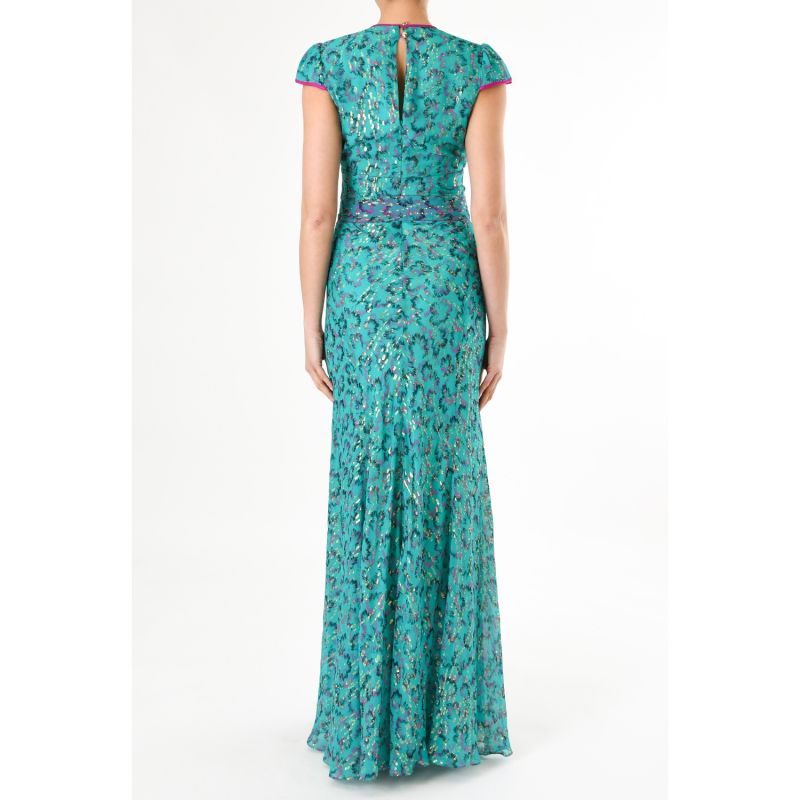 Long Willow Dress Aqua Awakening Print image