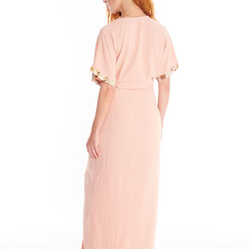 Long Wrap Dress - Coral image