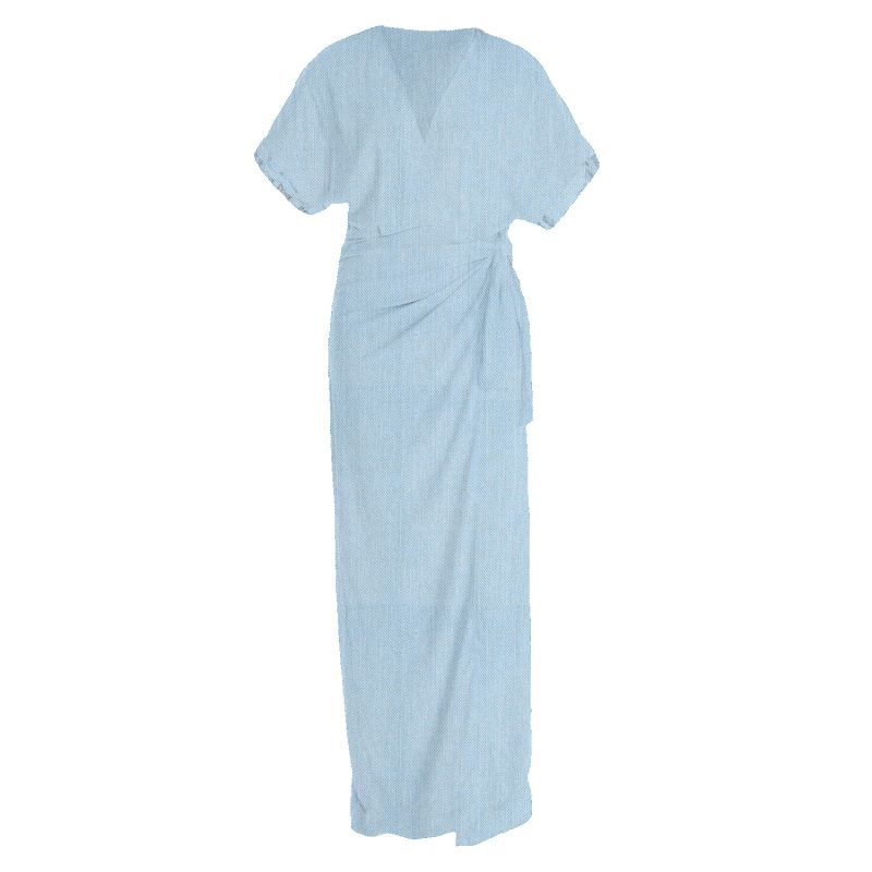 Long Wrap Dress - Denim image