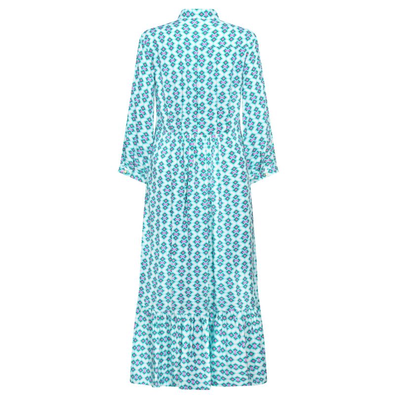 Longer Anastasia Dress Turquoise Crazy Pav Print image