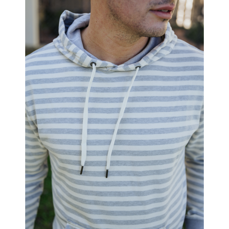 Loopy Lines Mcgee Hoodie - Grey And White Stripes image